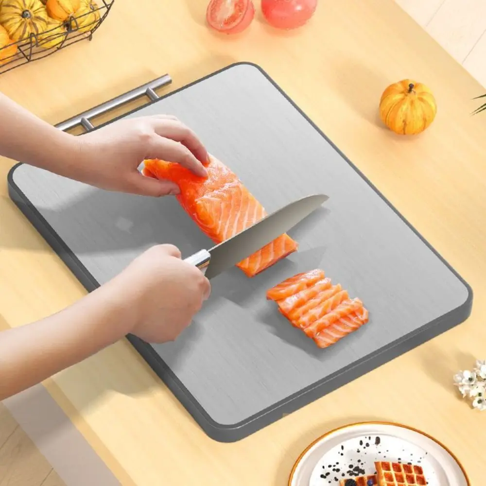 

Stainless Steel Double-sided Chopping Board Antibacterial Ebony Cutting Board Rust Proof Mildew-proof Chopping Block