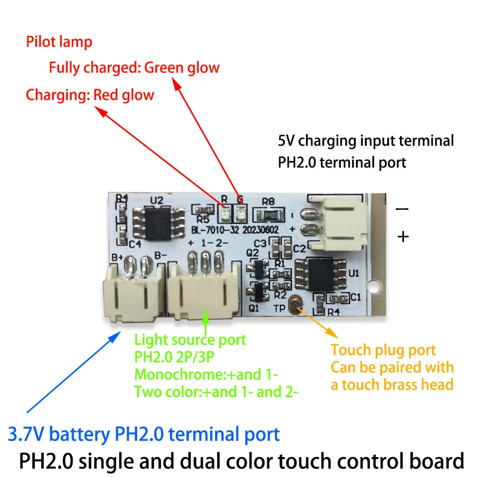 5Pcs 5V Charging Monochrome Dual Color Touch Dimming Circuit Light Board Wooden Base Desk Lamp Control Board DIY LED Night Light