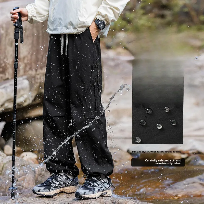 

【Mirrordust】Autumn Men's High Street Outdoor Cargo Pants Waterproof Windproof Casual Straight Leg Trousers