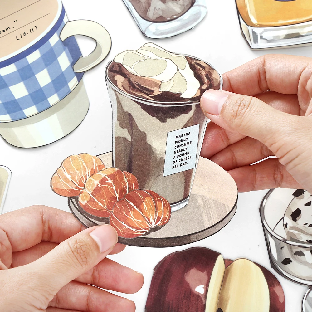 بطاقة عاشق 15 قطعة [سلسلة متجر الراحة في الأسبوع] ورق كتابة بقالة التسوق الغذاء مجلة يومية وديكور سكرابوكينغ