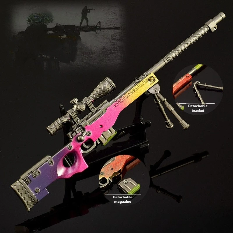 GO 게임 주변기기 AWP 드래곤의 전설 그라데이션 색상 총 무기 모델 금속 장난감 총 공예품 장식품 게이머 선물