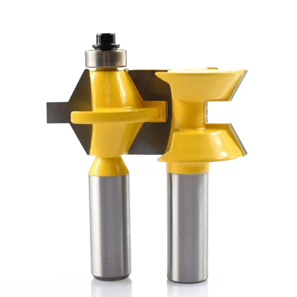 

120-градусный набор фрез с фиксатором под углом пальца, 1/2 дюйма, шлифовальная бита по дереву для фанеры, МДФ Cu