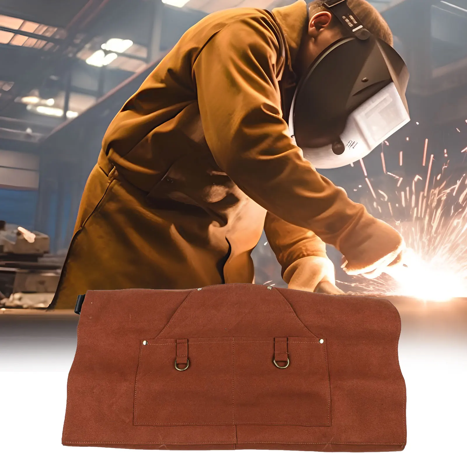 Flame Retardant Work Suit Protection 60 X 90 Cm Leather Welding Apron Blacksmithing Gear Full Split Cowhide Material