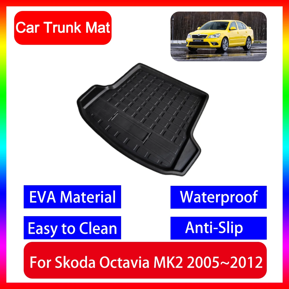 

Car Trunk Mat For Skoda Octavia Tour Laura Fantasia MK2 1Z 2005 2006 2007 2008 2009 2010 2011 2012 Anti-slip Protective Pad Mat