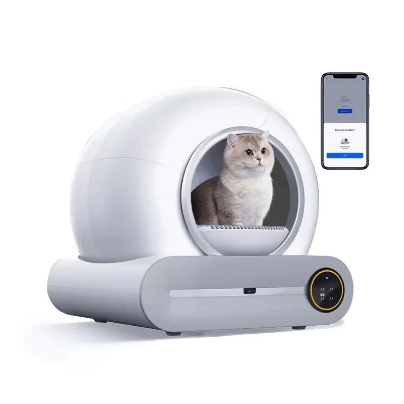 

Toilet for Cats Sandbox Automatic Smart Cat Litter Box Can Be Controlled Via App 65L Capacity Has Automatic Cleaning Function