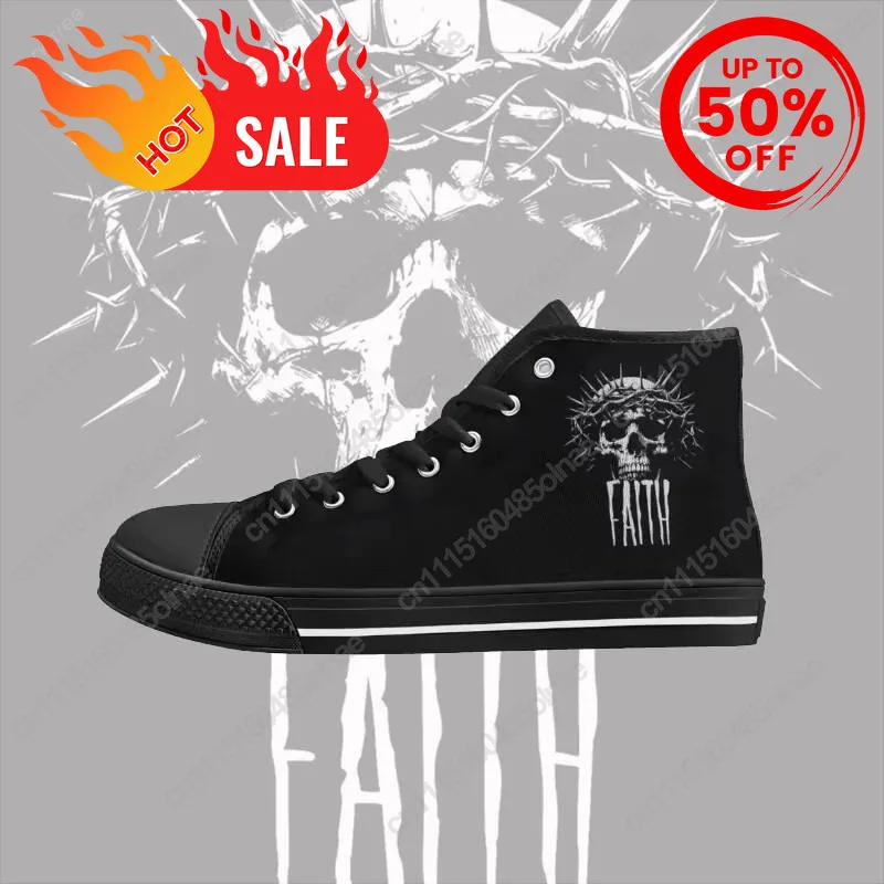 Skull Graphic Men's Classic Top Canvas Women Vulcanized Shoes Teenage Flats Walking Sneakers High Quality Footwears