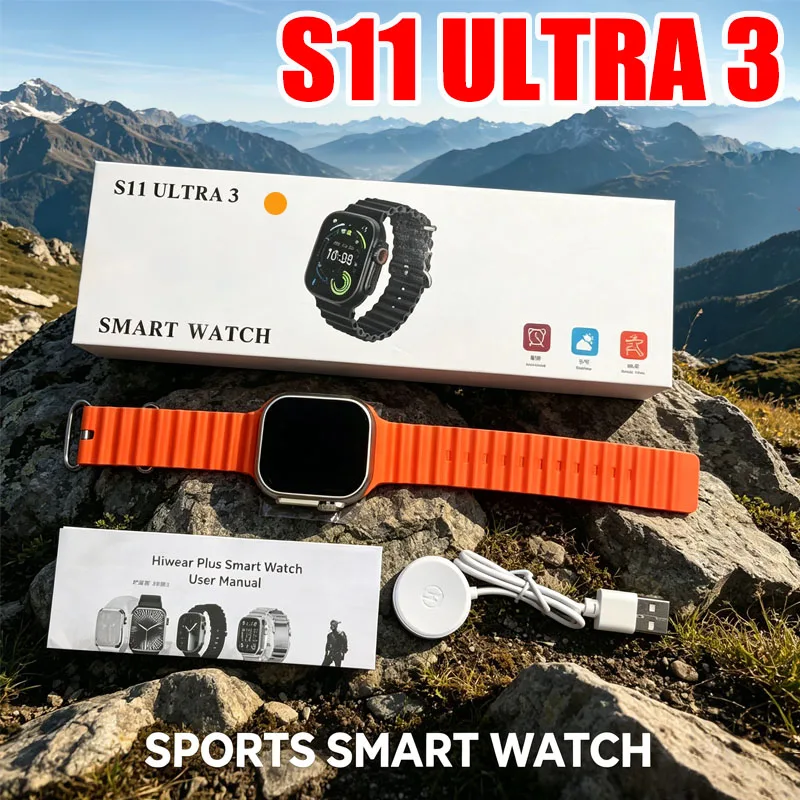 

S11 Ultra 3 Smart Watch Men 2.09'' HD Screen Bluetooth Call Fitness Tracker Heart Rate Sleep Monitor Sport Watch For Android IOS
