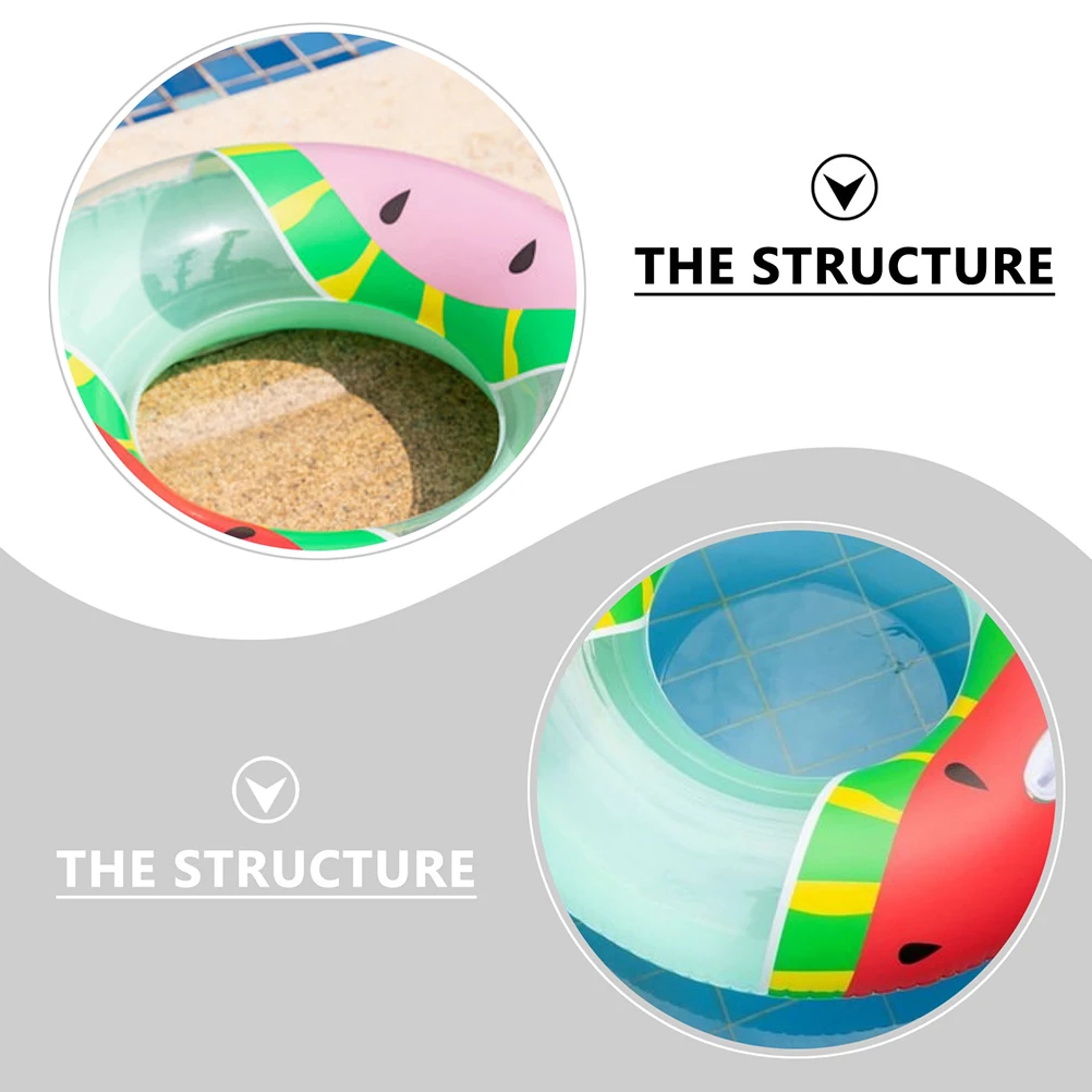 

Beach Inflatable Watermelon Swimming Ring Fruit Pool Floats Thicken for Pleasure Pvc