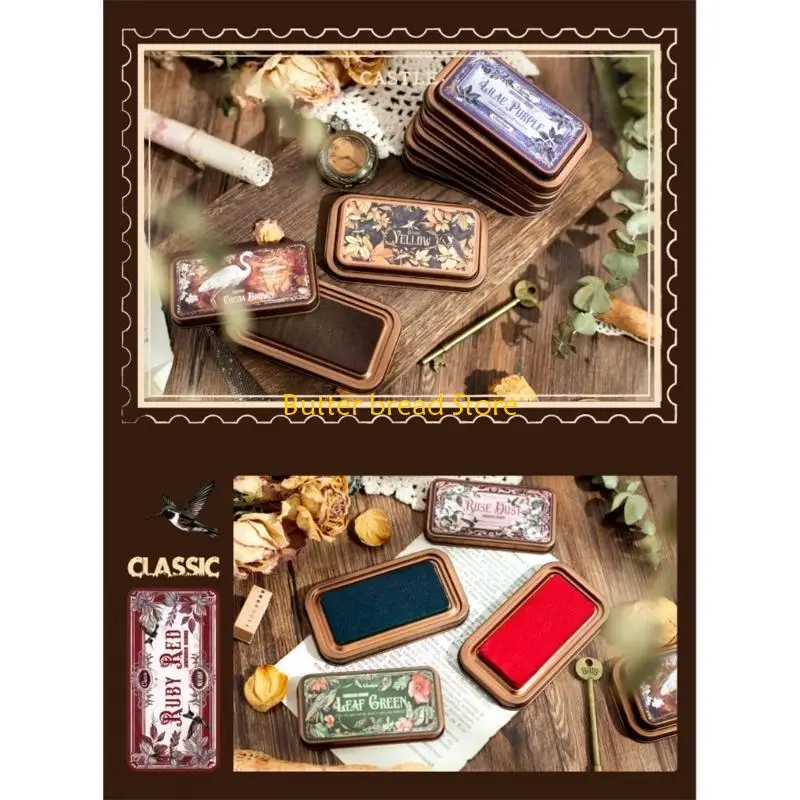 W89C Schnelltrocknung Handkissen Retro Pad Medieval Series Paper Inkpads