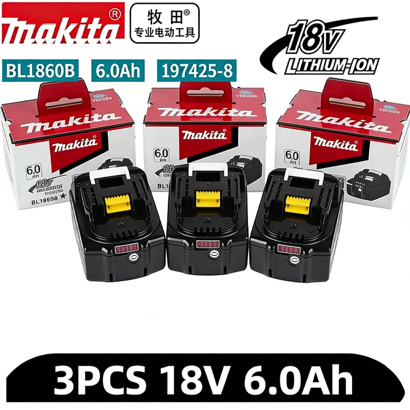 

6000mAh Makita 18V Original/Genuine Battery Replacement for BL1830B BL1850B BL1850 BL1840 BL1860 Lithium Power Tool Battery