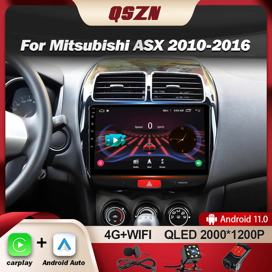 

QSZN For Mitsubishi ASX 1 2010-2016 Car Radio Multimedia Video Player Navigation GPS Android 13 Auto Stereo Carplay NO 2Din