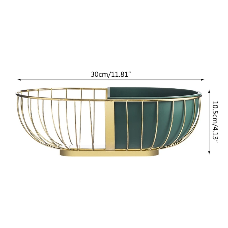 ยุโรป Wrought Iron ตะกร้าผลไม้ลวดโลหะ Hollow Out ท่อระบายน้ำชามจานขนม