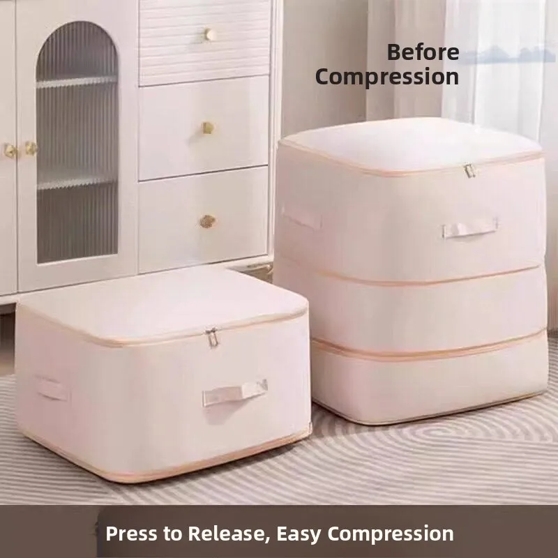 

Easy Compression down Comforter Storage Bag Zipper Cotton Jacket Quilt Bedding Compression Bag Lightweight Portable Storage