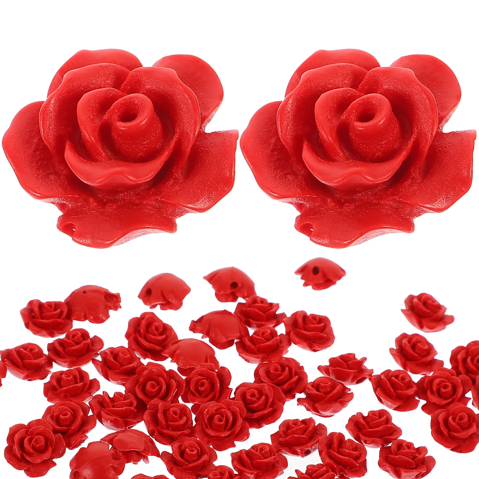 

50 шт. бусин в форме розы для изготовления ожерелий, украшений, декора, рукоделия, разделителей, аксессуаров