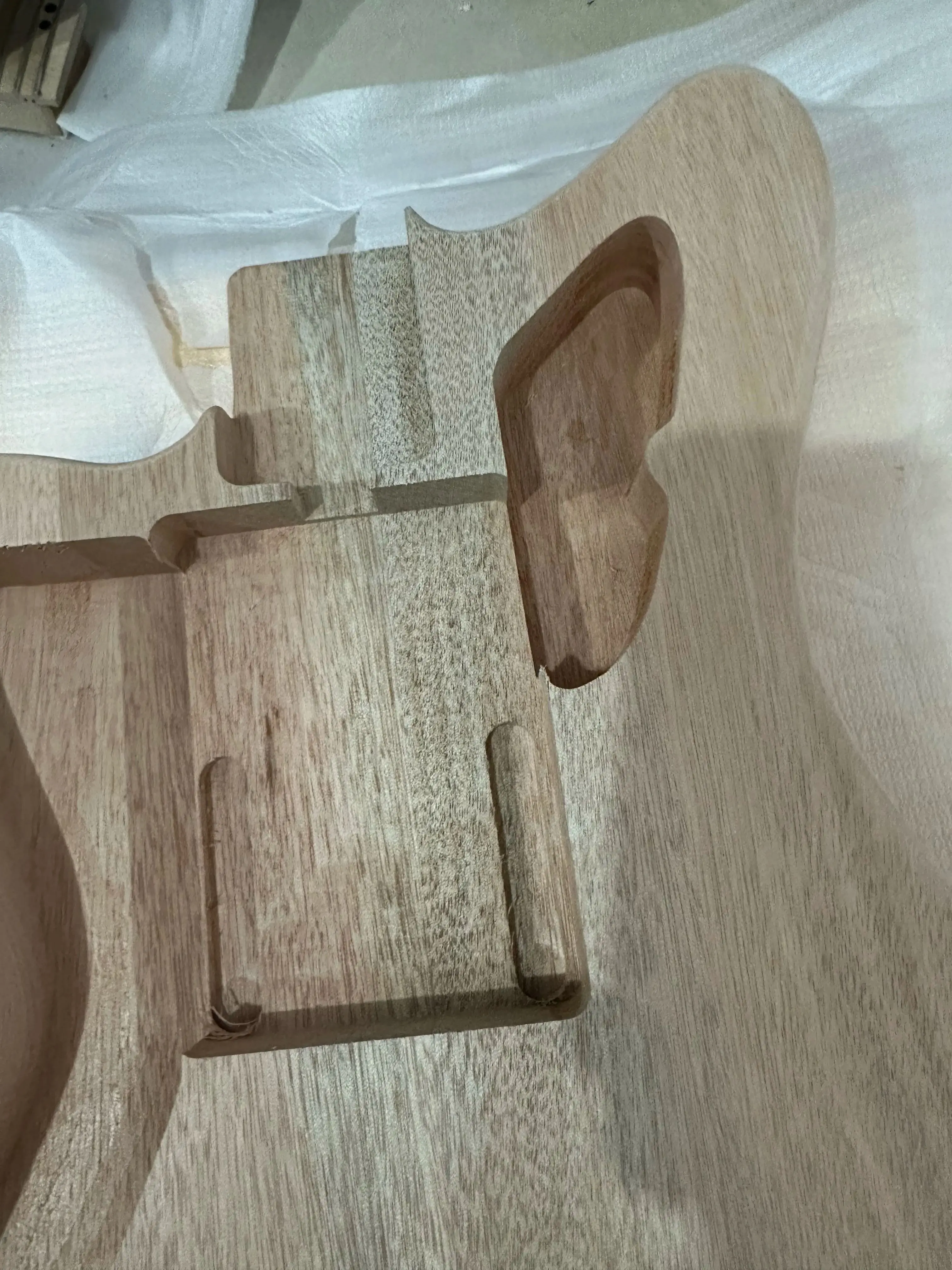 Unfinished Electric Guitar Body Left Hand, Solid Mahogany Wood, No Paints, Handmade, Jazzam Style, DIY & Replacement Accessories
