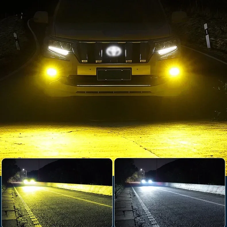 three color switchable led fog/driving lights headlight projector lamp for toyota ford car