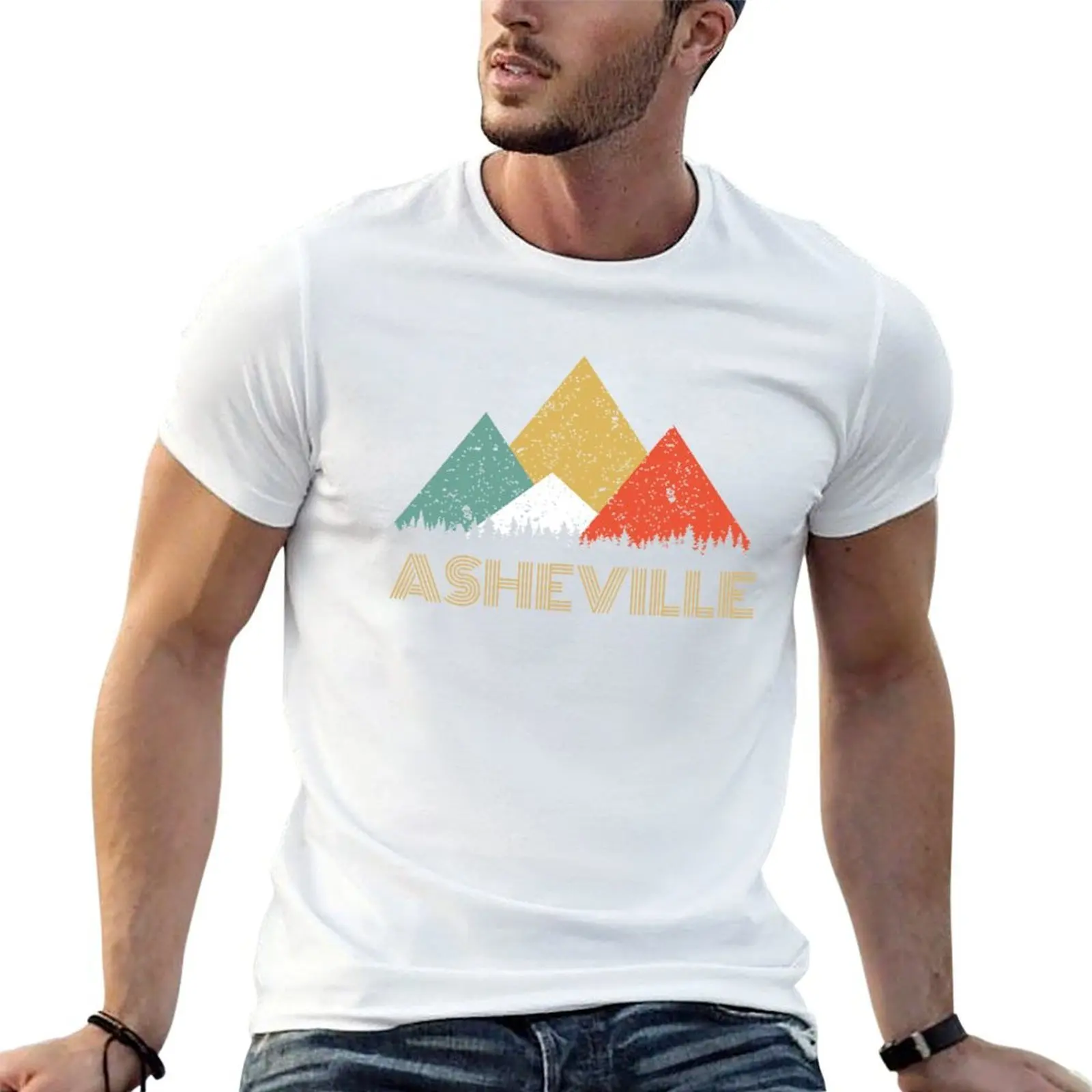

Retro City of Asheville Mountain Shirt T-Shirt t shirt man casual g man t shirts for men man t shirt cotton high quality T-Shirt