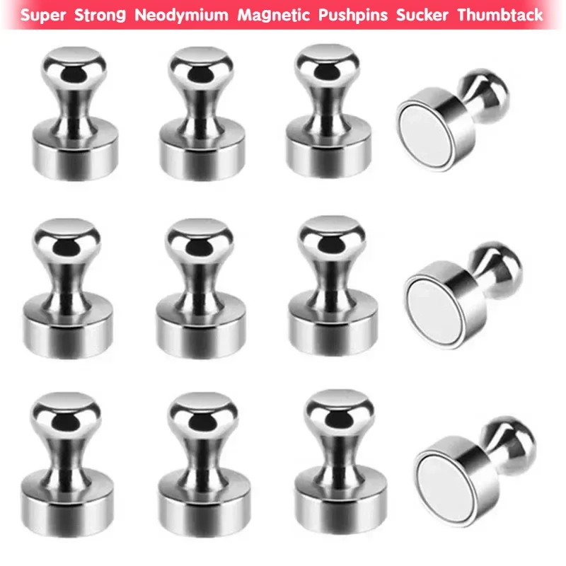 

Fridge Magnet Super Strong Neodymium Magnetic Pushpins Sucker Thumbtacks Thumb Nail Magnets for Kitchens Refrigerator Whiteboard