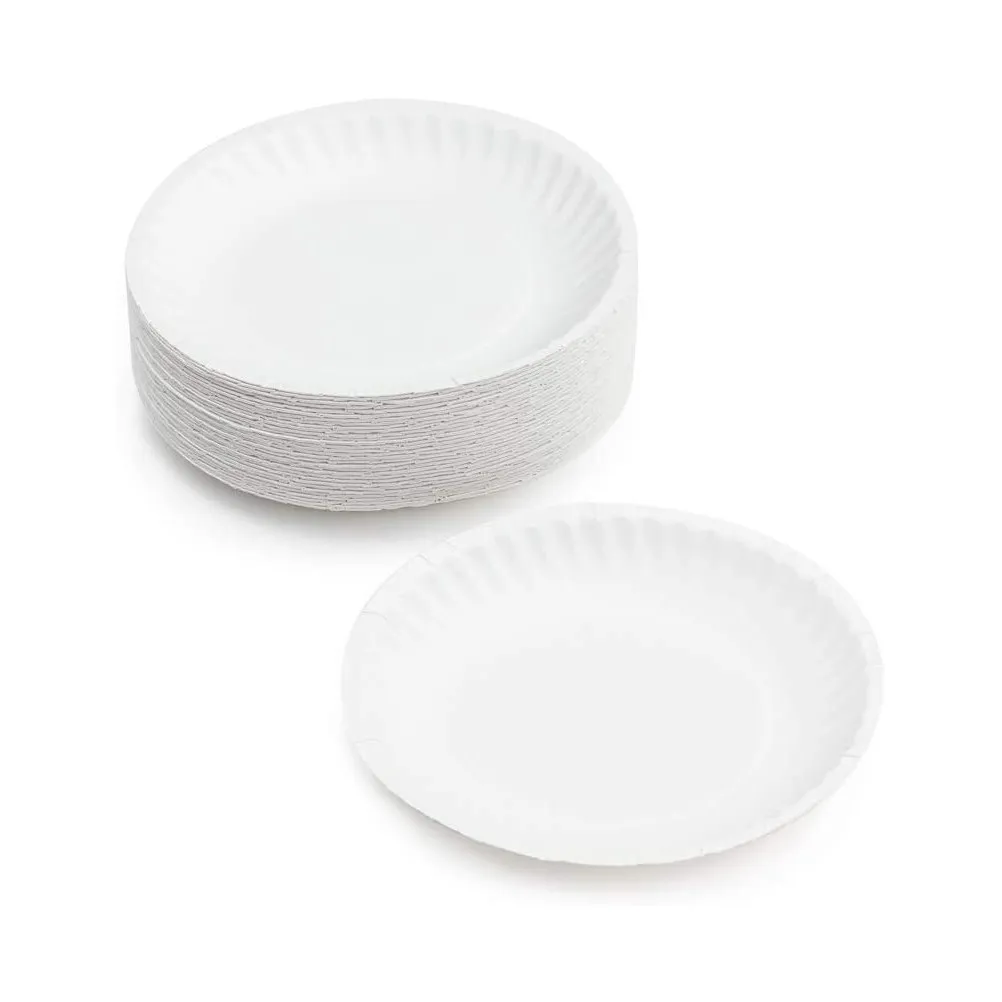 50Pcs Blank Paper Plates for Painting Thick Pulp Graffiti Trays Art Supplies DIY Handmade Gift Decor Craft Projects