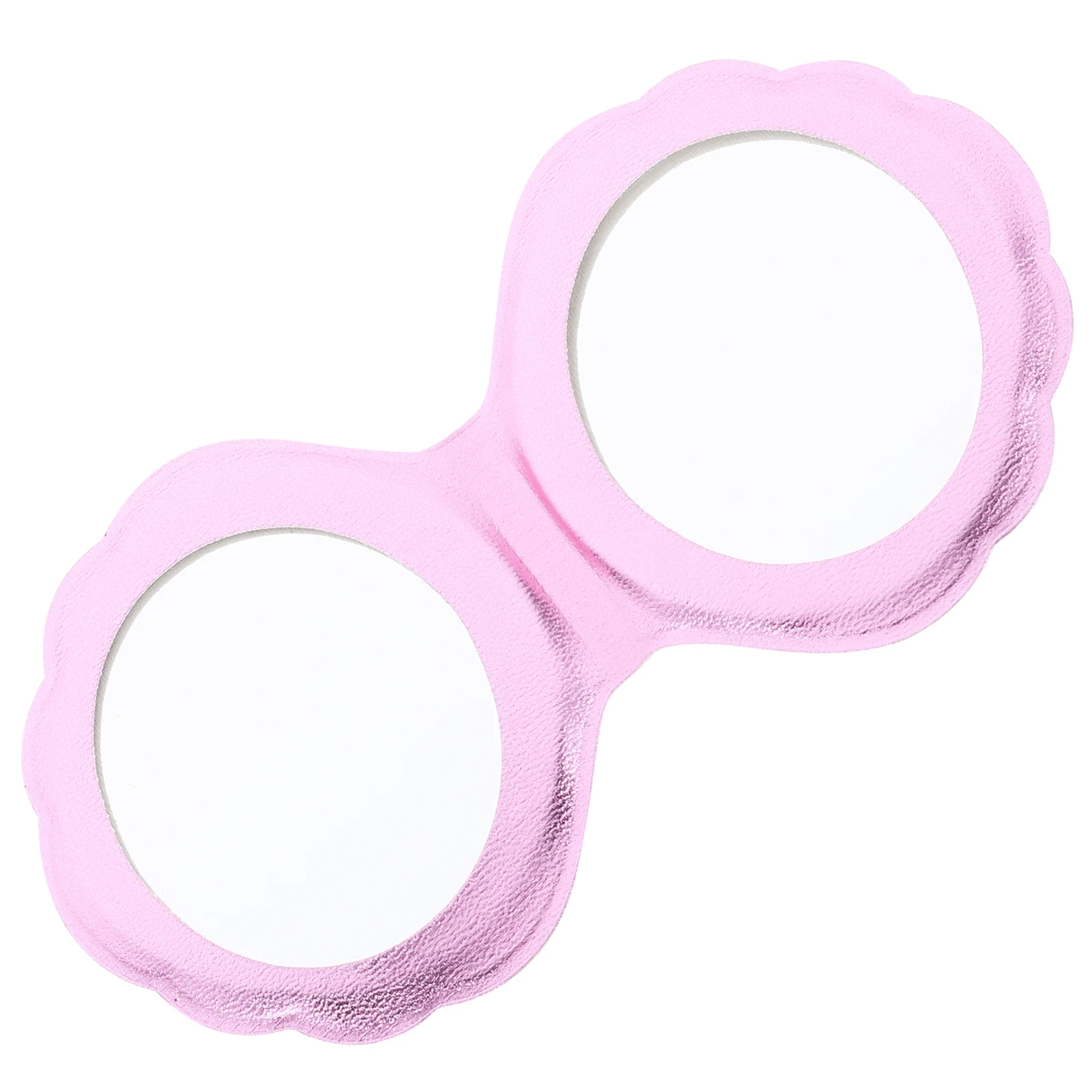 

Folding Double Side Pocket Mirror with Shell Design Cover Hologram Reflective Surface for Women Girls Rosy