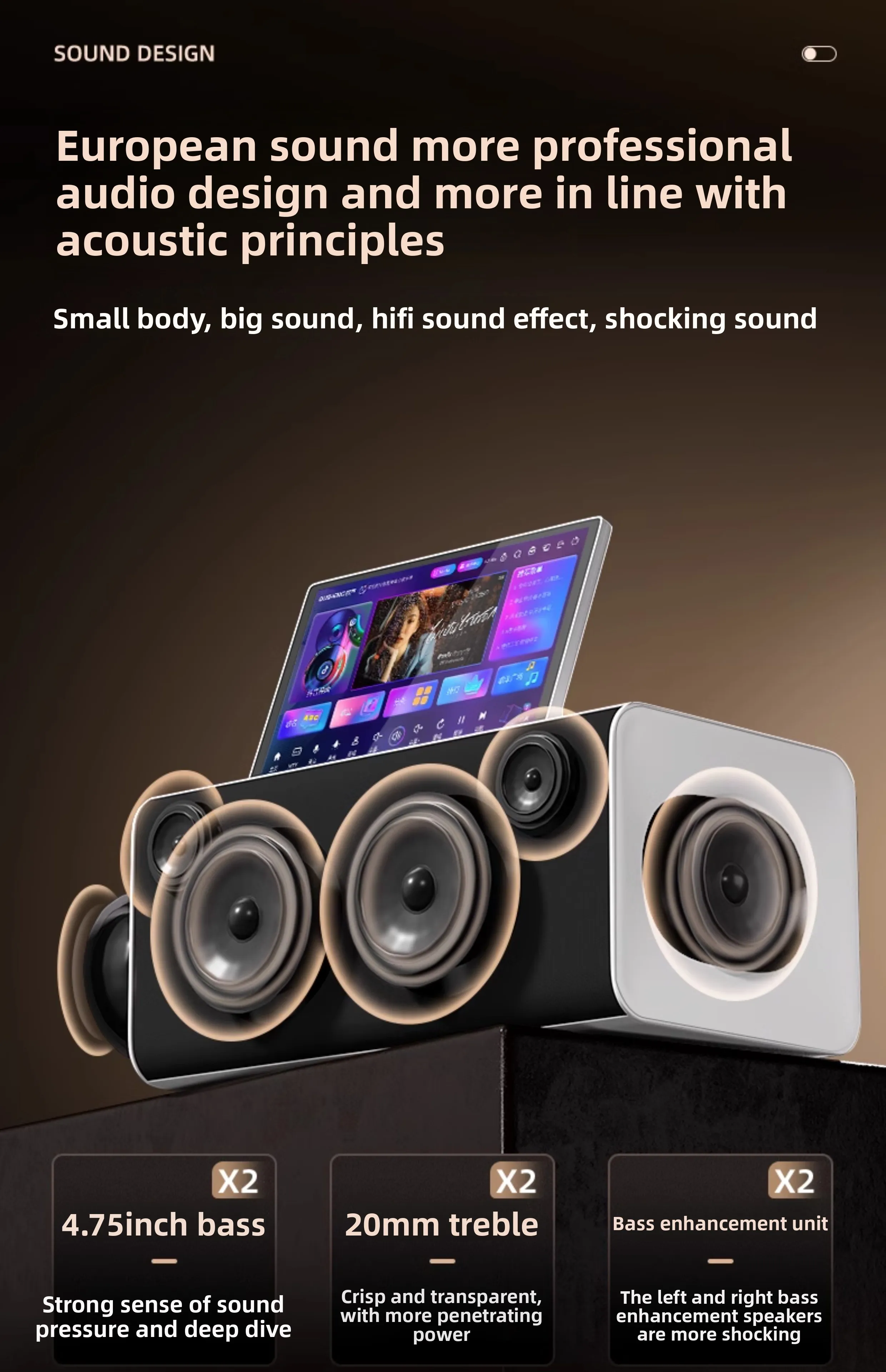 Ousheng All-in-One Home Karaoke Machine Dual Microphones Android