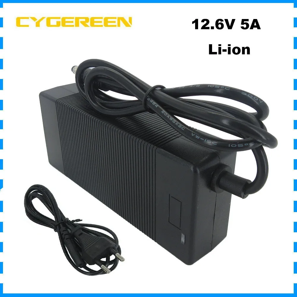 

12.6V 5A Li ion Fast Charger For 12V Lithium Solar monitor Energy Storage Battery Smart Charger DC 5.5*2.1MM 100-240V Input