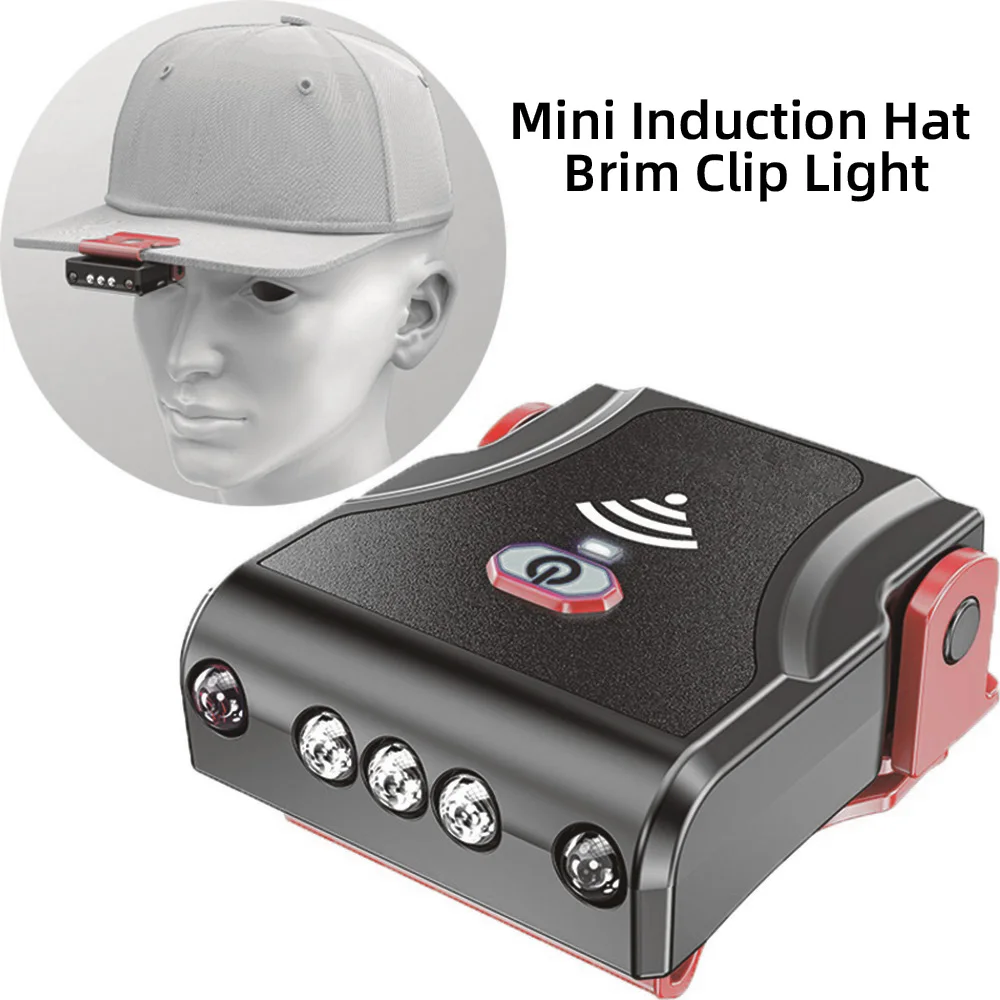 

Cap Light Headlight 4 Modes Sensor Headlights LED Headlamp USB Rechargeable Head Lamp Inductive Cap Hat Light Clip On Lights