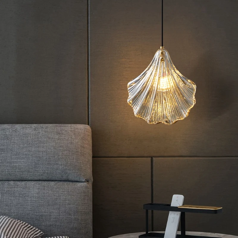 

Elegant Shell Glass Pendant Lights - Ideal for Bedroom, Bathroom & Restaurant-A50M