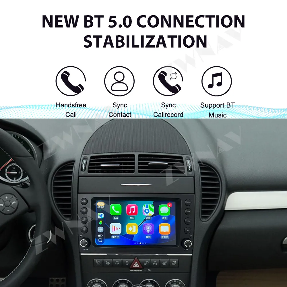 8 Inch Carplay Car Radio Display Touch Screen For Mercedes-Benz SLK 2004-2010 Android 14 GPS Navigation Car Multimedia Player