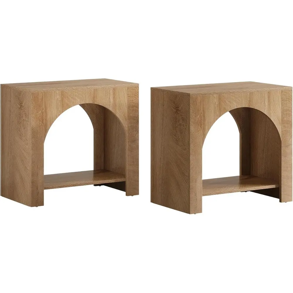

2-Piece Bedroom Nightstand Set with Storage, Large Wooden Bedside Table, Easy Assembly Accent Furniture
