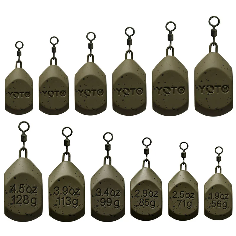 The new square sinker with a ring is suitable for fishing heavy fish, currently the best-selling, available in multiple weights.