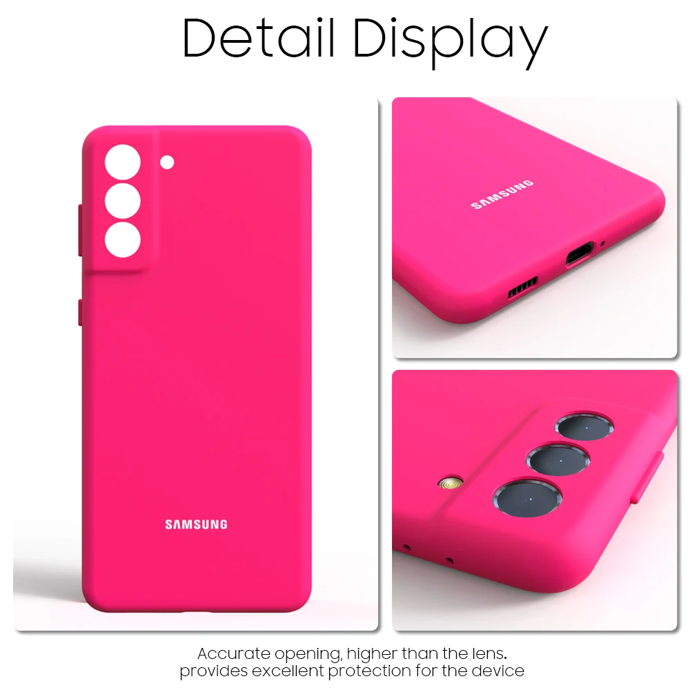 New For Samsung Galaxy S21FE Liquid Silicone Case S 21 23 24 FE 5G Cover Funda Coque Soft TPU Phone Bumper For S21 S22 S23 S24 ﻿