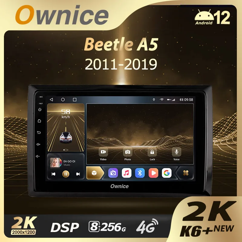 Ownice K6+ 2K for Volkswagen Beetle A5 2011 - 2019 Car Radio Multimedia Video Player Navigation Stereo GPS Android12 No 2din DVD