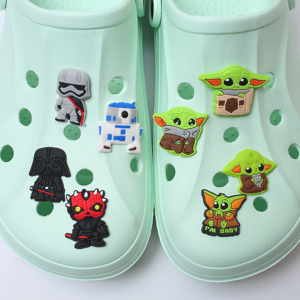 1pcs Miniso Yoda Baby Popular Movie Series shoe Charms Designer for Shoe Charms Accessories for Classic Clog Kids Gift Hot Sale