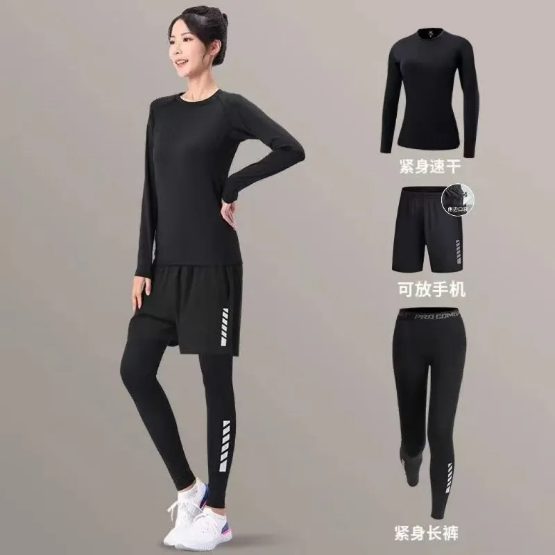 Women's Quick Drying Breathable Running Sportswear Fitness Clothing Set for Morning Spring And Summer Training