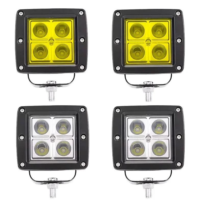 1/2pcs Led Light Bar Spotlight Driving Fog Lamps for Fog Driving Work Lighting on Off-Road Truck Tractor SUV ATV UTV Boats