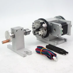 CNC Rotary Axis Kit Chuck 65mm Activity Tailstock 4th Axis 54mm Centre Thimble Tailstock CNC Milling Machine Part Tools