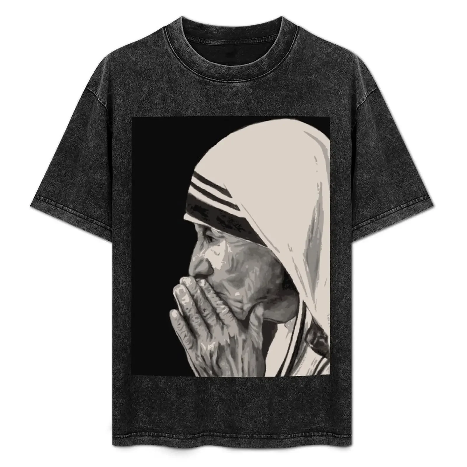 Mother Theresa by Ed Capeau T-Shirt vintage graphic tee korean fashion plain Short sleeve  t shirts