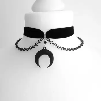 龐克風精緻鏈條新月星辰頸鍊女巫項鍊古典魅力婚禮哥德風女士禮物時尚宣言哥德風 6 最佳銷售 月亮項鍊 - №3
