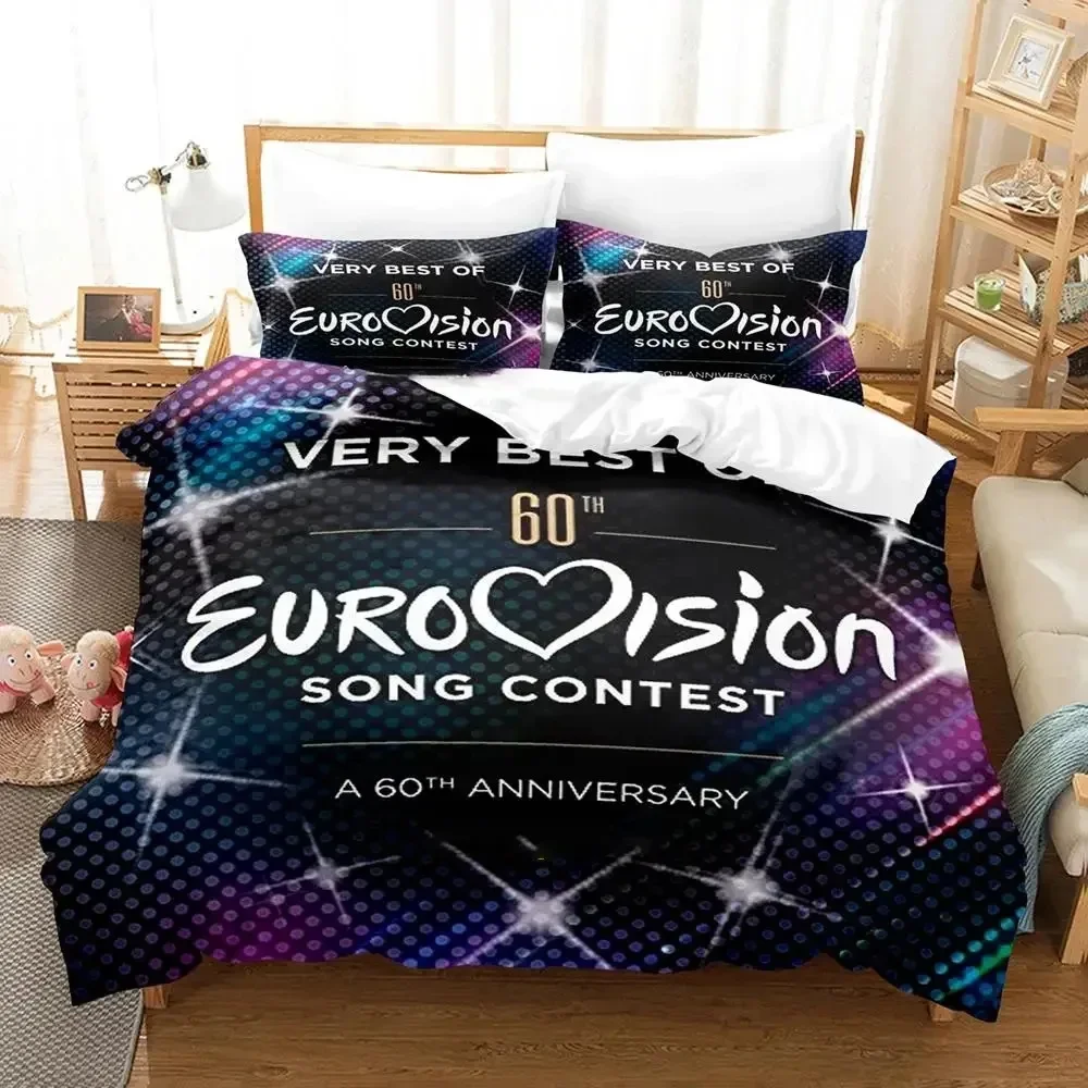 

3D Print Eurovision Song Contest Bedding Set Boys Girls Twin Queen Size Duvet Cover Pillowcase Bed Kids Adult Fashion Home