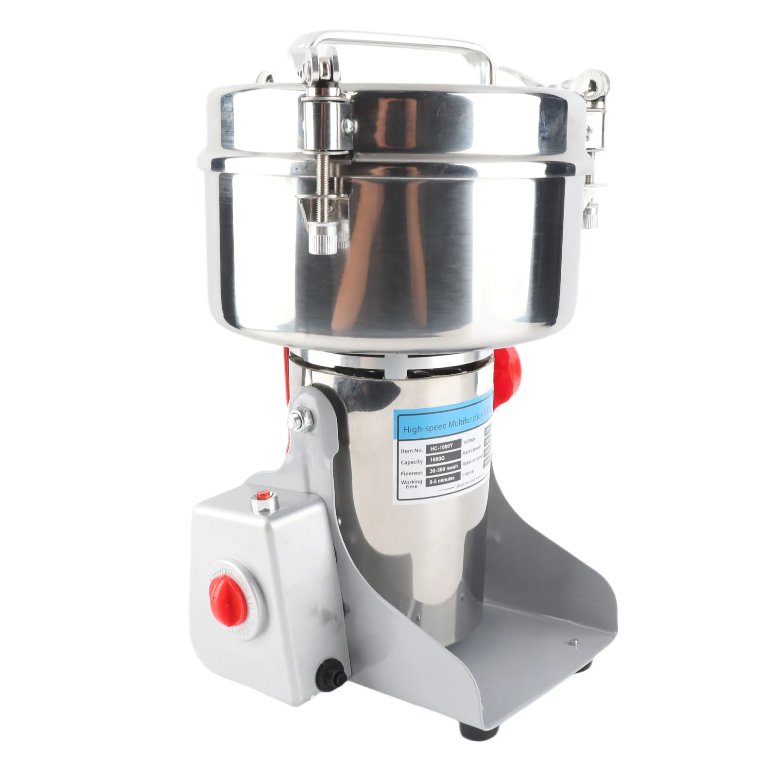 مطحنة حبوب كهربائية آمنة 1000 جرام، سهلة التنظيف، ماكينة طحن كهربائية عالية السرعة، أرجوحة للقهوة التجارية #6