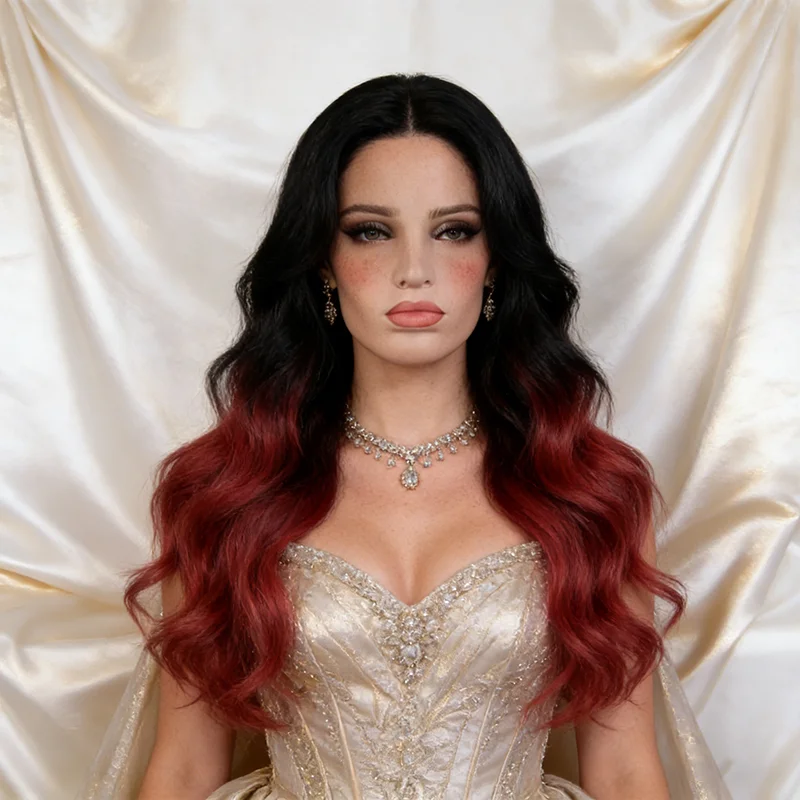 

1 женский модный парик из термостойкого синтетического волокна, с естественным объемным стилем.