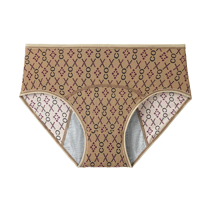 4PCS ผู้หญิง PLUS ขนาดกางเกงผ้าฝ้าย LeakProof ชุดชั้นใน Tummy Control กางเกงนุ่มกางเกงรั่วกางเกง