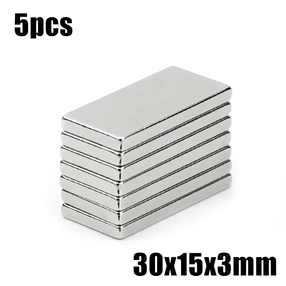 5pcs 30x15x3mm Super Powerful Strong Rare Earth Block NdFeB Magnet Neodymium N35 Magnets 30*15*3mm