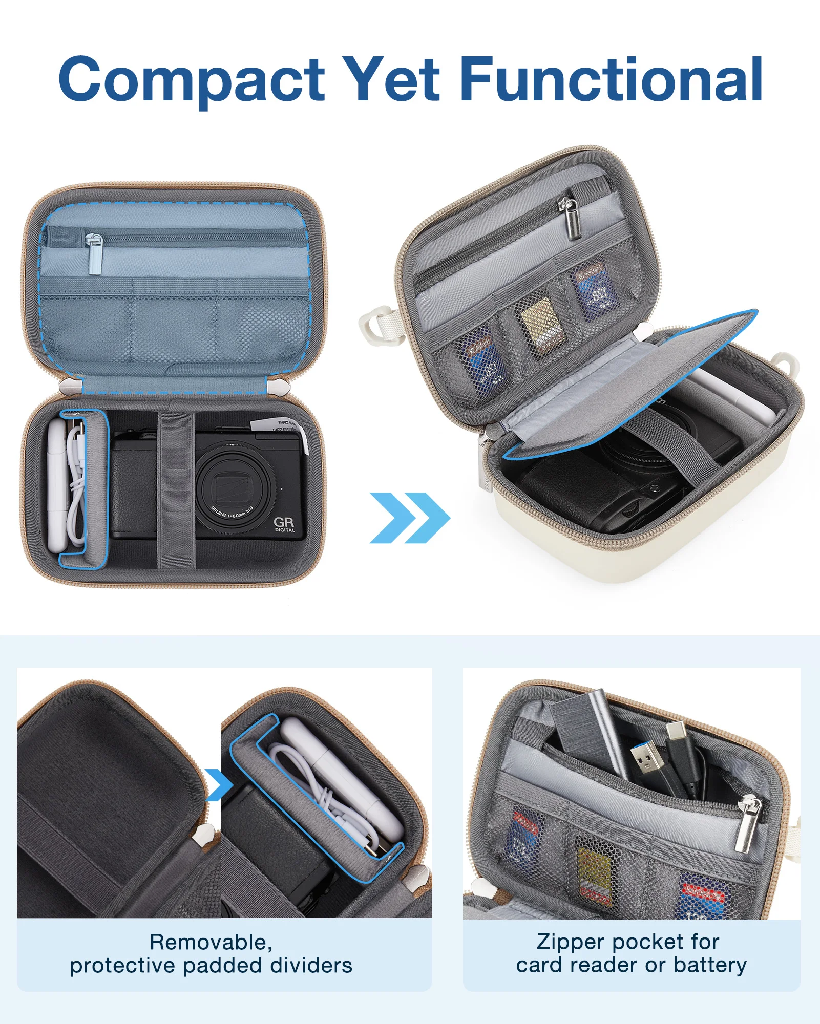 BAGSMART Digital Camera Case Protective Lightweight Camera Case with 2 Carrying Ways Waterproof and Shockproof Small Camera Bag