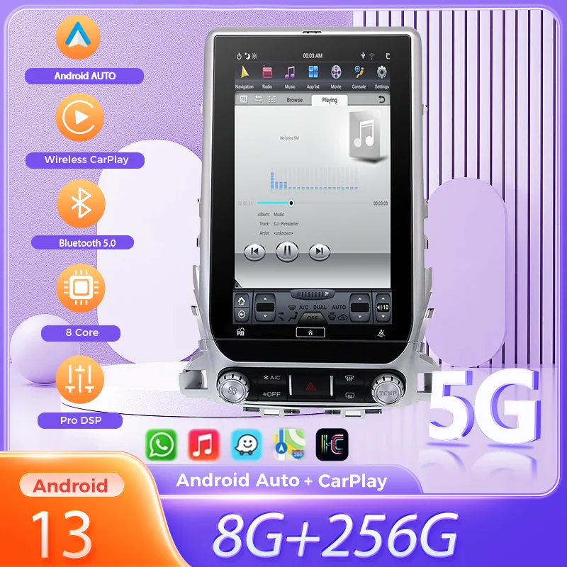 

Android13 8+256GB Car GPS Navigation For TOYOTA LAND CRUISER LC200 2008-15 Radio Headunit Multimedia Player