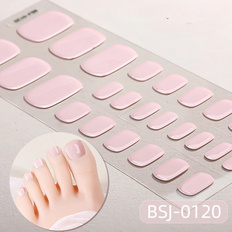 Autocollant pour ongles en Gel pour orteils, couleur Pure, couleur nue, rouge, rose, noir, vernis à ongles, bricolage, pédicure, manucure, lampe UV nécessaire