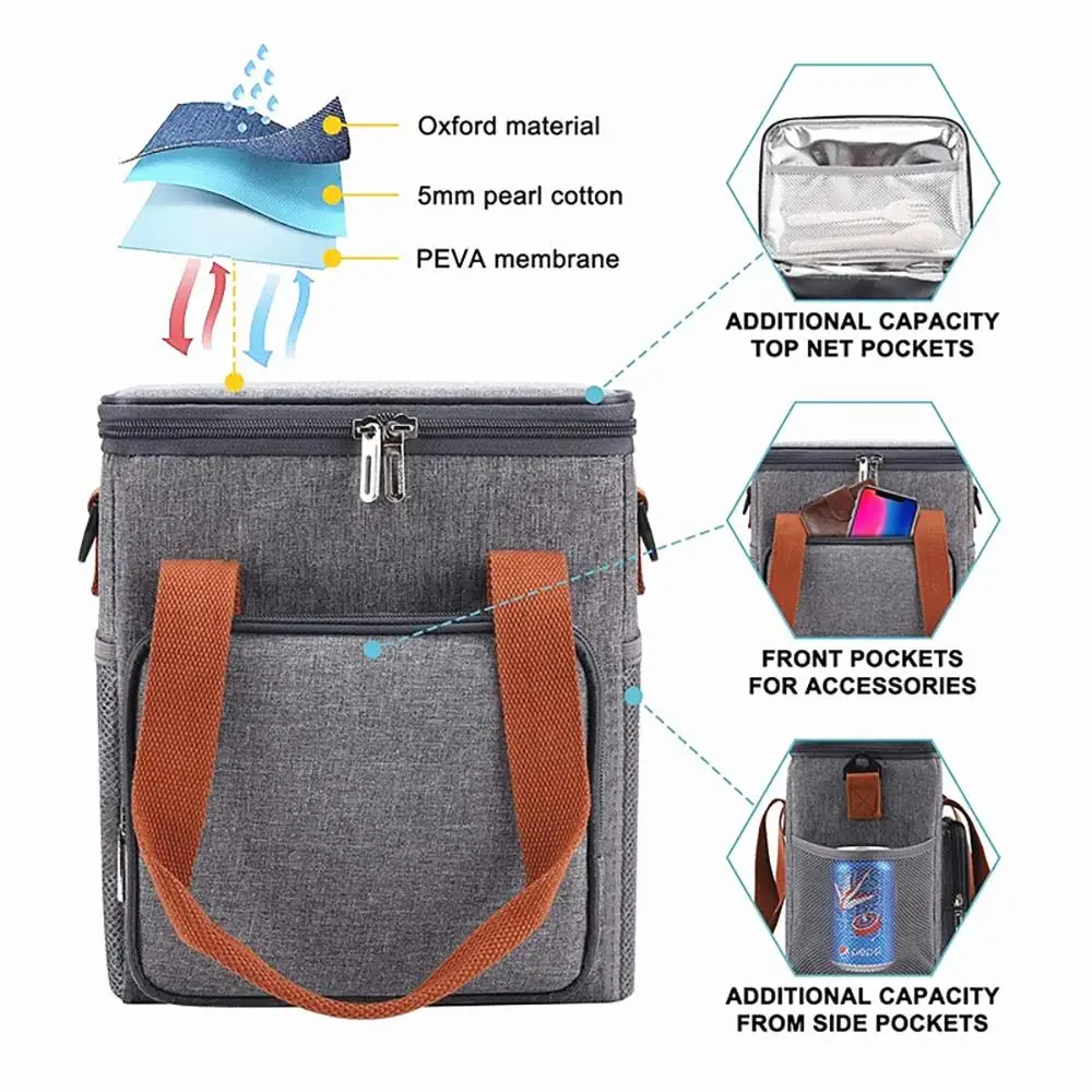 Outdoor Picnic Bag thickened lunch box bento bag Heat Preservation  Lunch Box insulation Cooler Bag for Camping  Travel