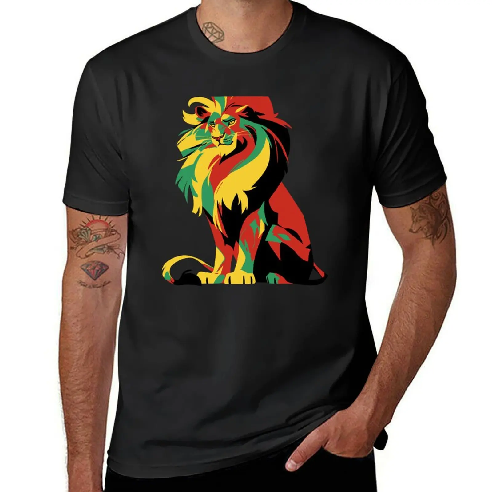 Reggae lion wild cat big cat Jamaica lion T-Shirt Blouse anime clothes anime oversized t shirts for men