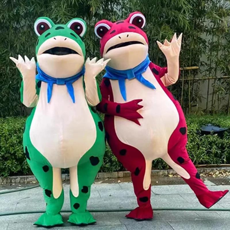 

Frog Mascot Costume People Wear Walking Cartoon Doll Costume Inflatable Toad Funny Performance Props Tiktok